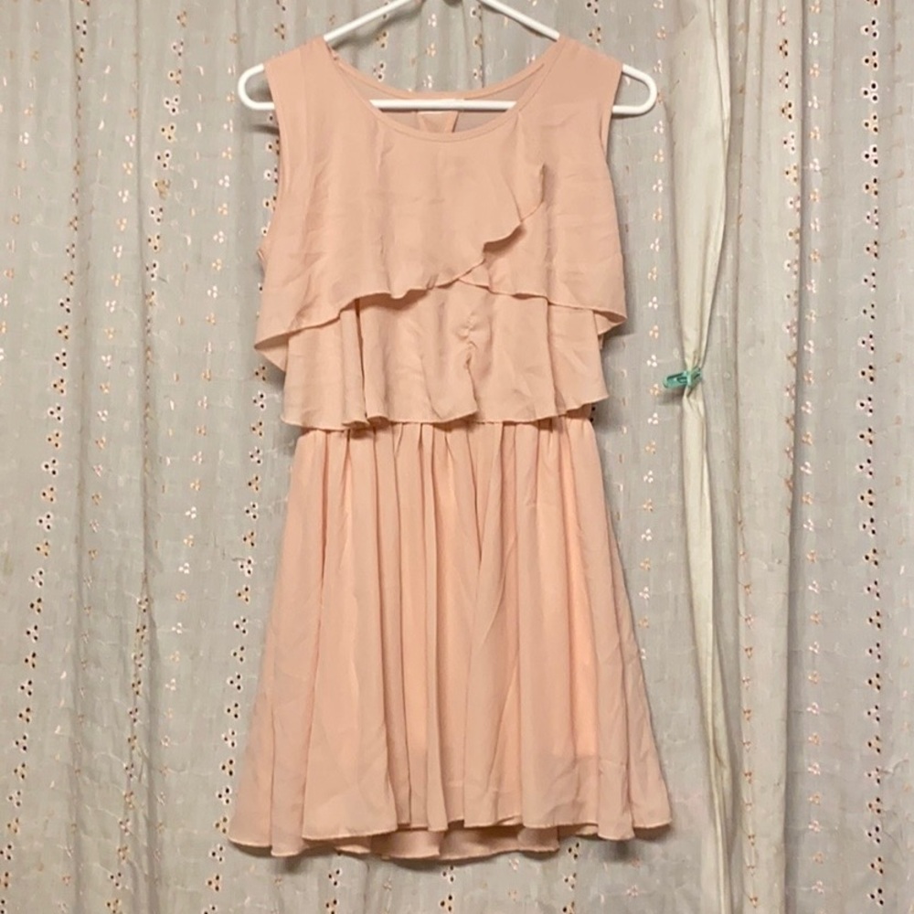 Pastel pink/peach chiffon dress